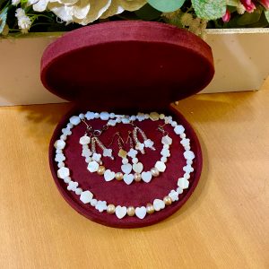 ست صدف و مروارید پرورشی گل به ای